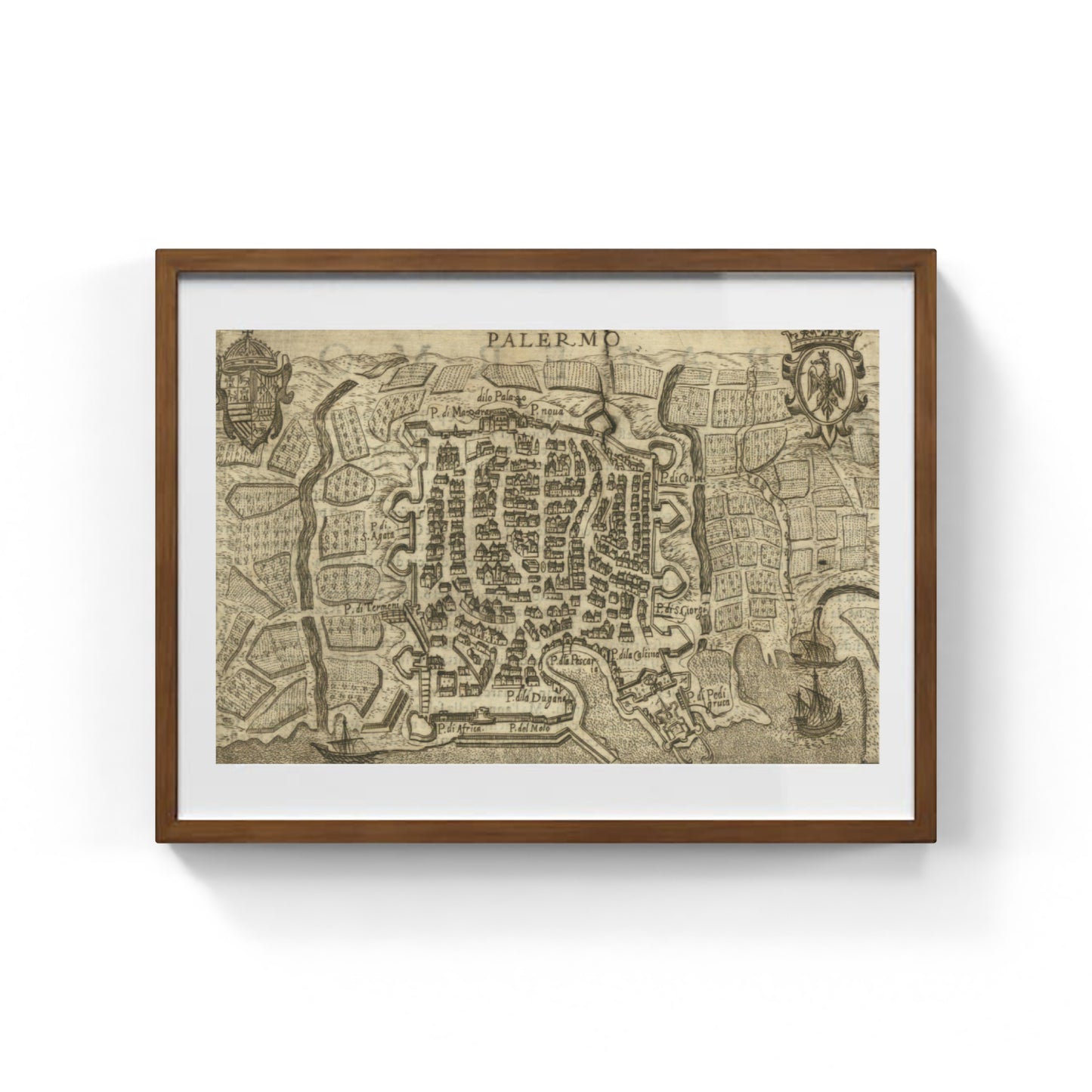 Mappa di Palermo agli inizi del 1600 di Pietro Bertelli