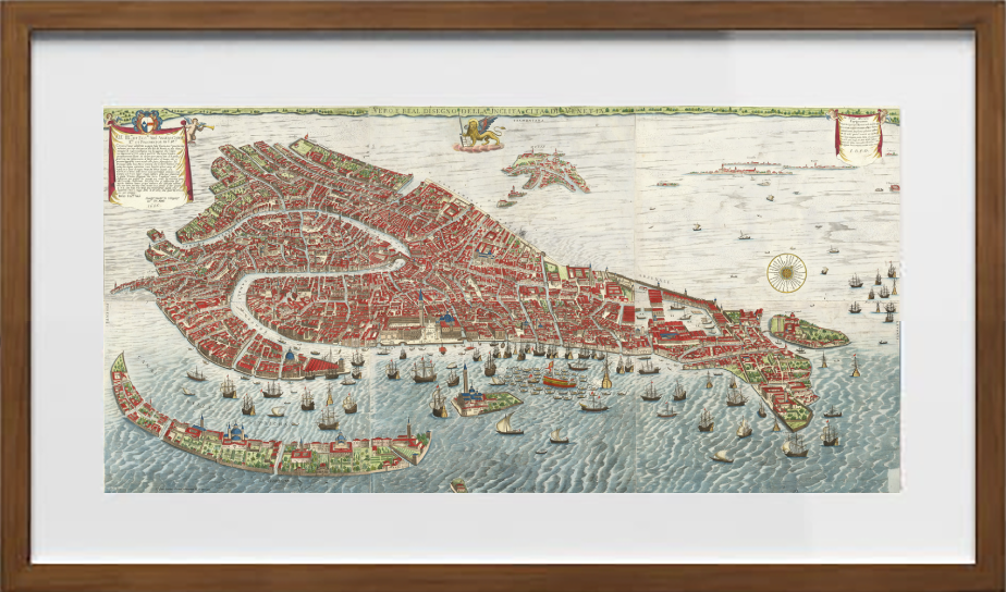 Mappa di Venezia vista dall'alto nel 1676 di Stefano Scolari & Giovanni Merlo