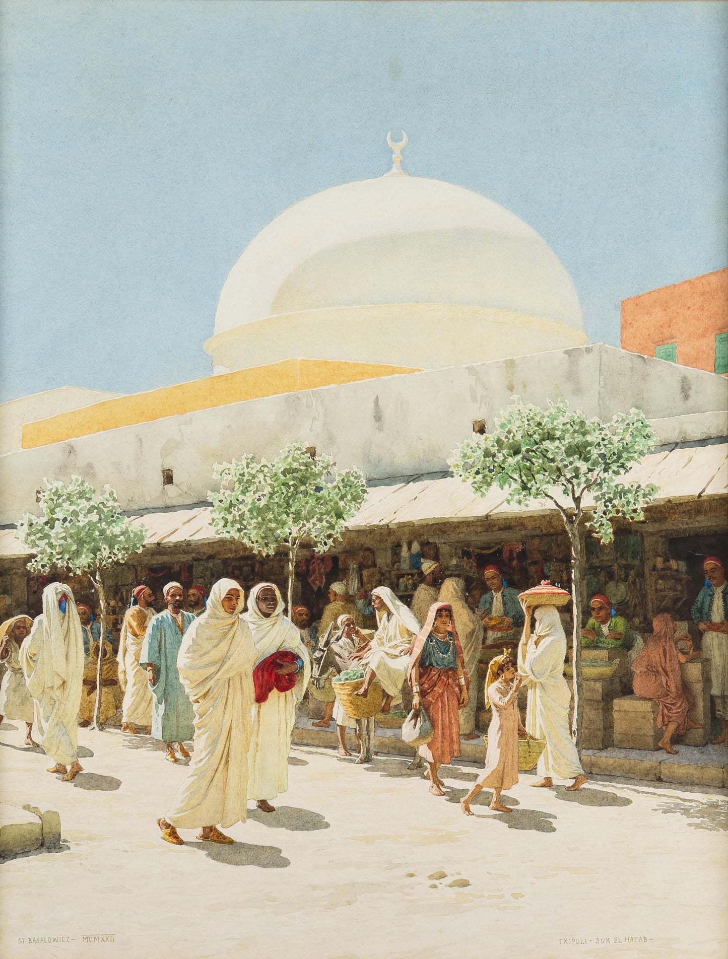 Al mercato di Tripoli di Stefan Bakalowicz su pregiata carta Amalfi