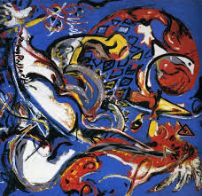 La donna luna taglia il cerchio di Jackson Pollock su pregiata carta Amalfi