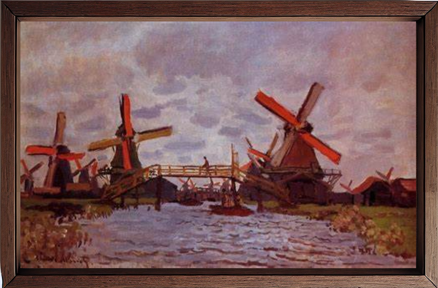 Mulini a vento vicino a Zaandan, quadro di Claude Monet
