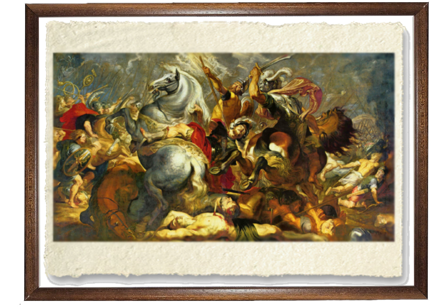 The death of Publius Decius Mure. Battle of Vesuvius. Pieter Paul Rubens Reproduction Amalfi map