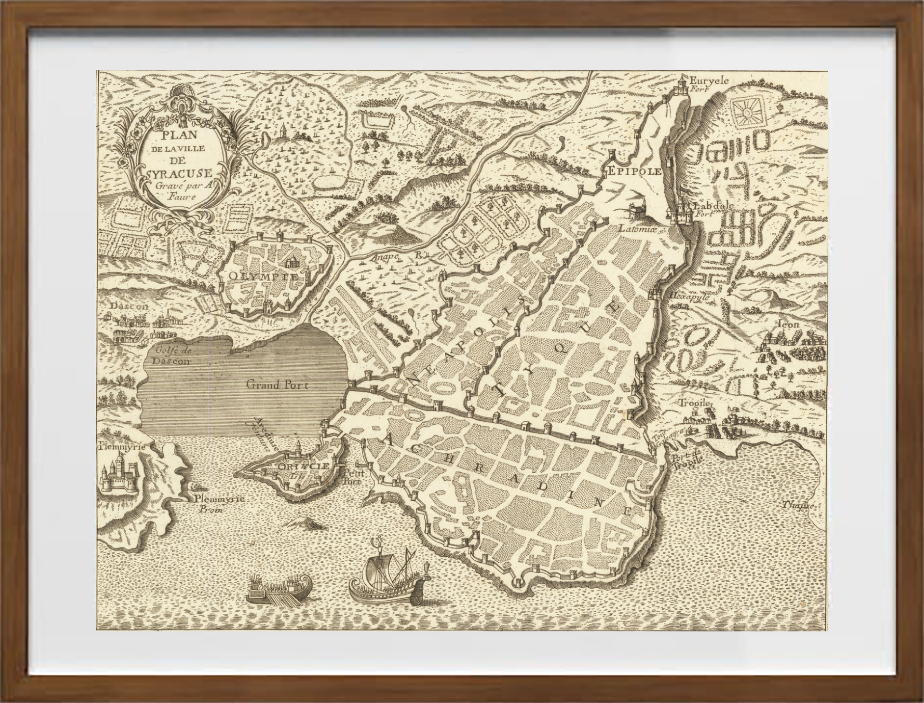 Pianta dell'antica città di Siracusa di Joannem Faure