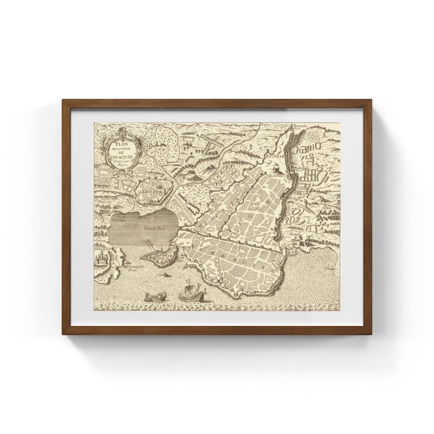 Pianta dell'antica città di Siracusa di Joannem Faure