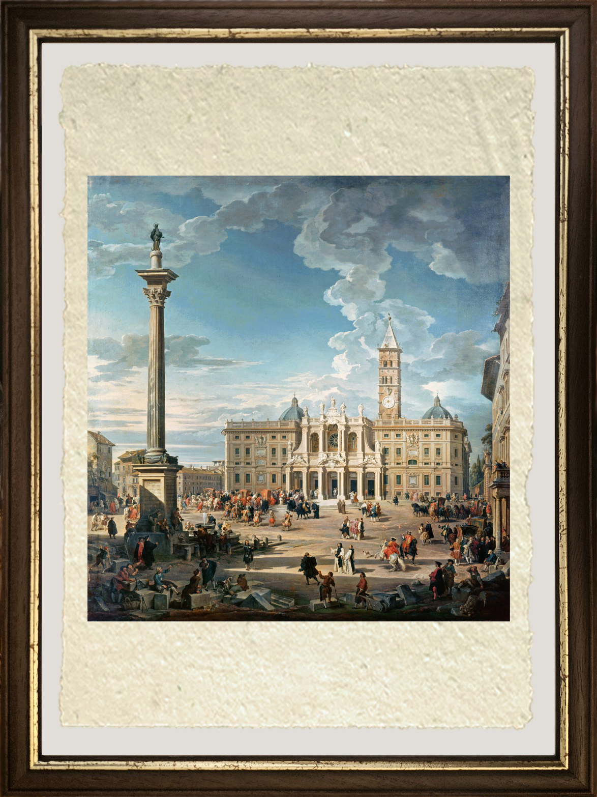 La Piazza Santa Maria Maggiore di Pannini cornice