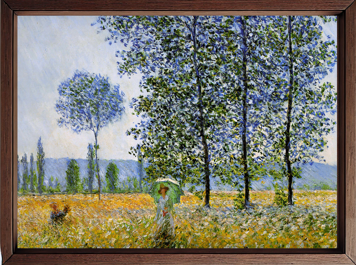 Pioppi, effetto del sole, quadro di Claude Monet