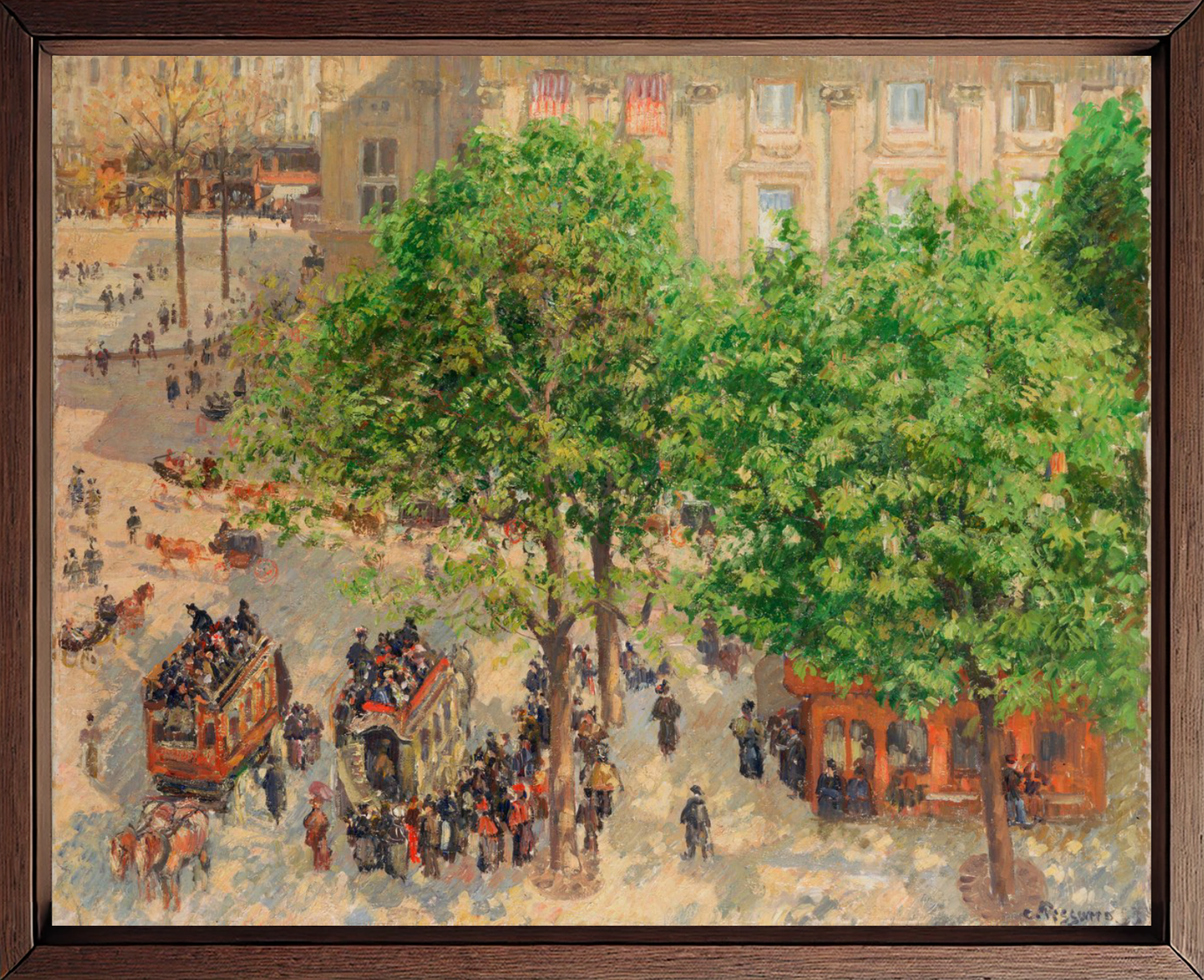 Place du Théâtre Français, sun on a spring morning by Camille Pissarro