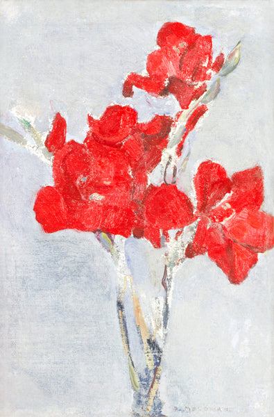 Red Gladioli di Piet Mondrian su pregiata carta Amalfi