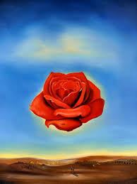 Rosa meditativa di Salvador Dalì su pregiata carta Amalfi