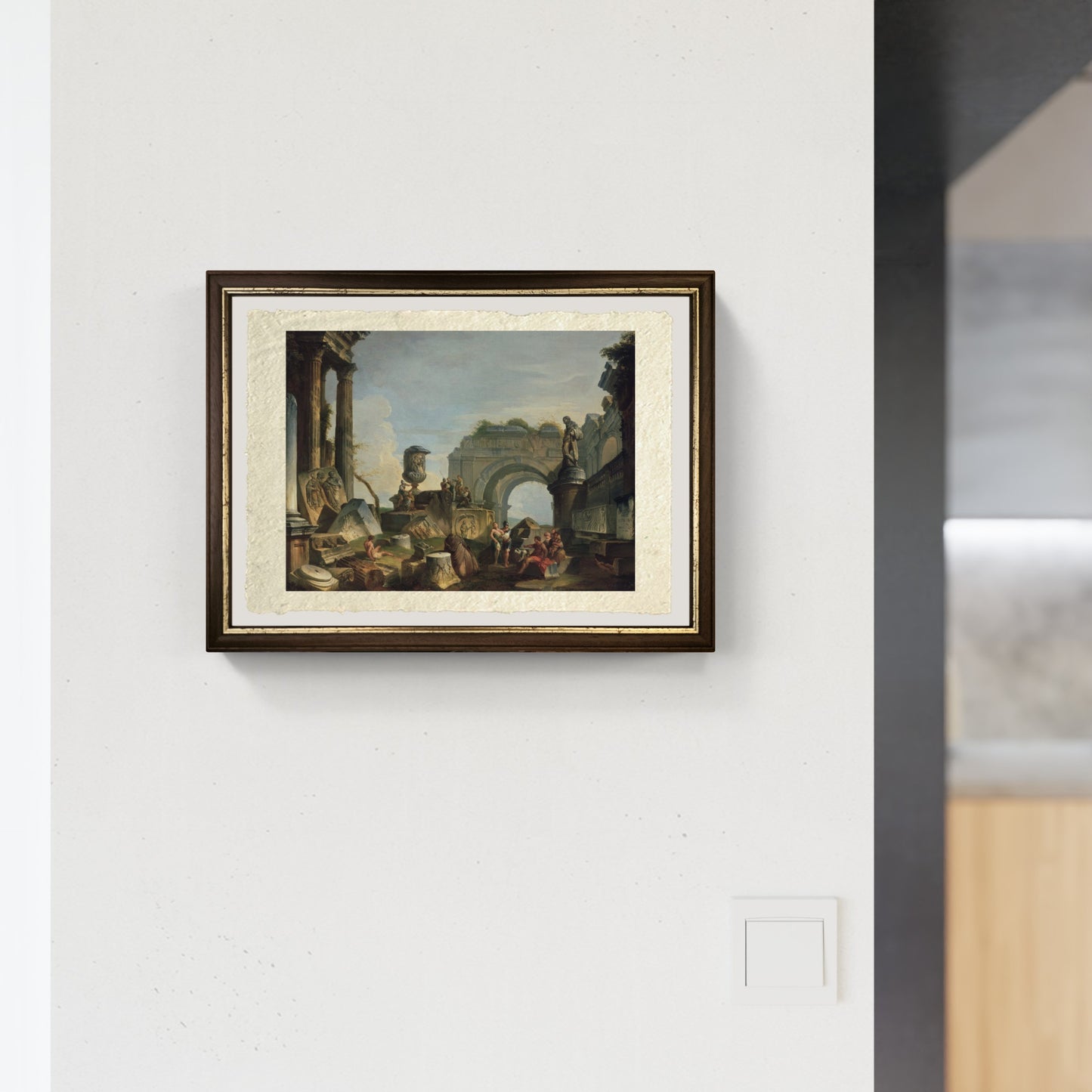 Scena classica con figure di Pannini muro