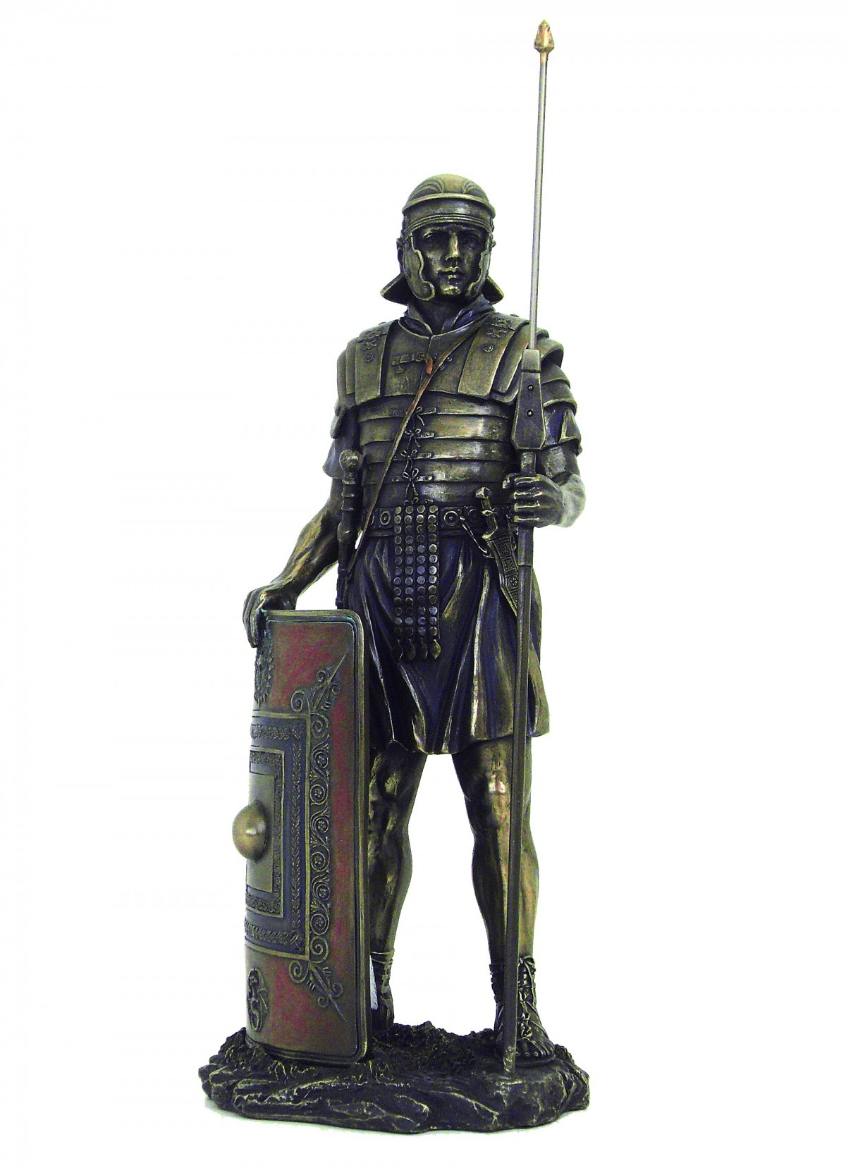 Roman soldier with square shield - Bronze Resin Statue