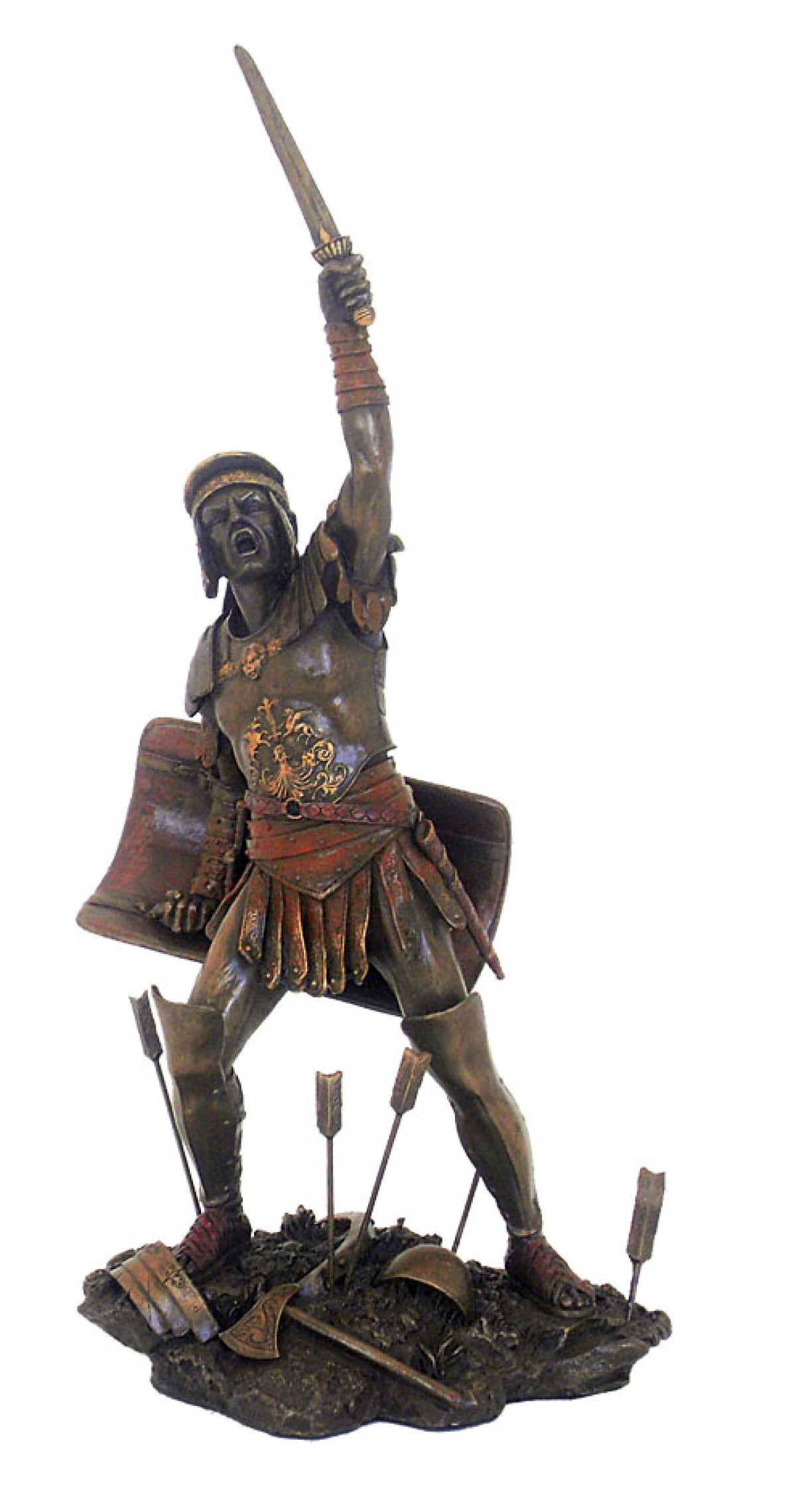 Spartaco che impugna la spada - Statua in Resina Bronzata