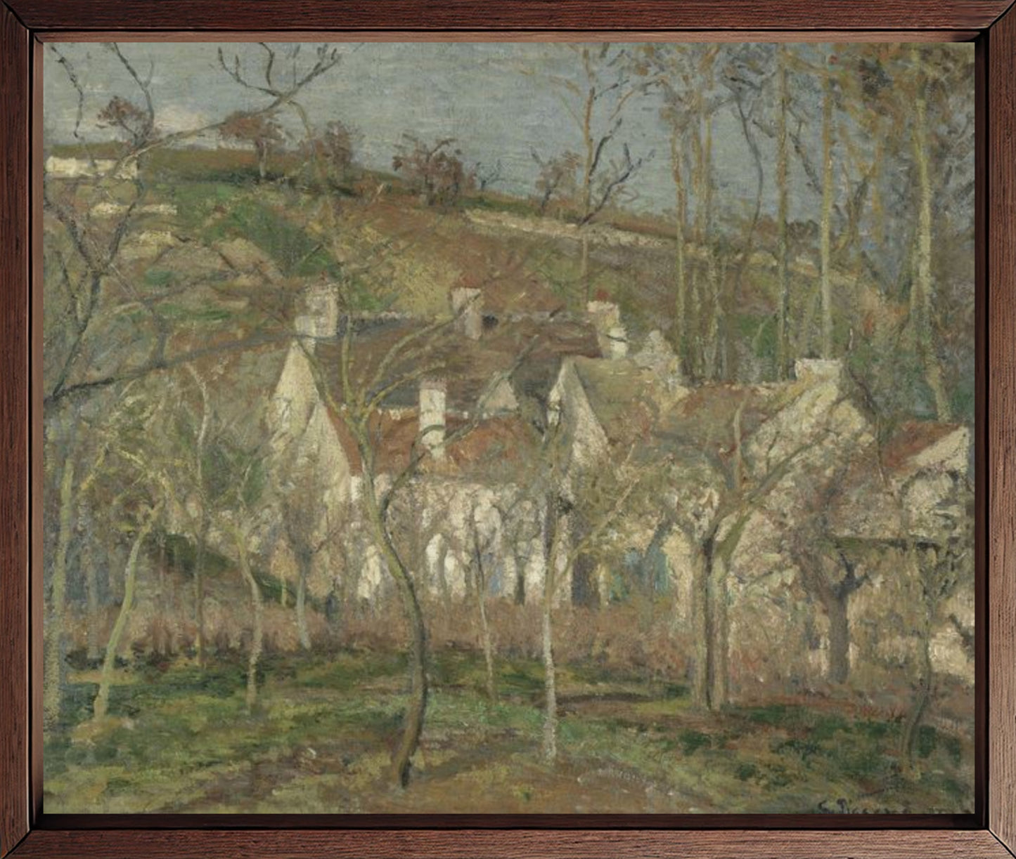 The Red Roofs, a Corner of a Village, Winter by Camille Pissarro