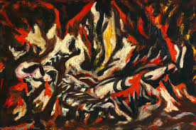 La fiamma di Jackson Pollock su pregiata carta Amalfi