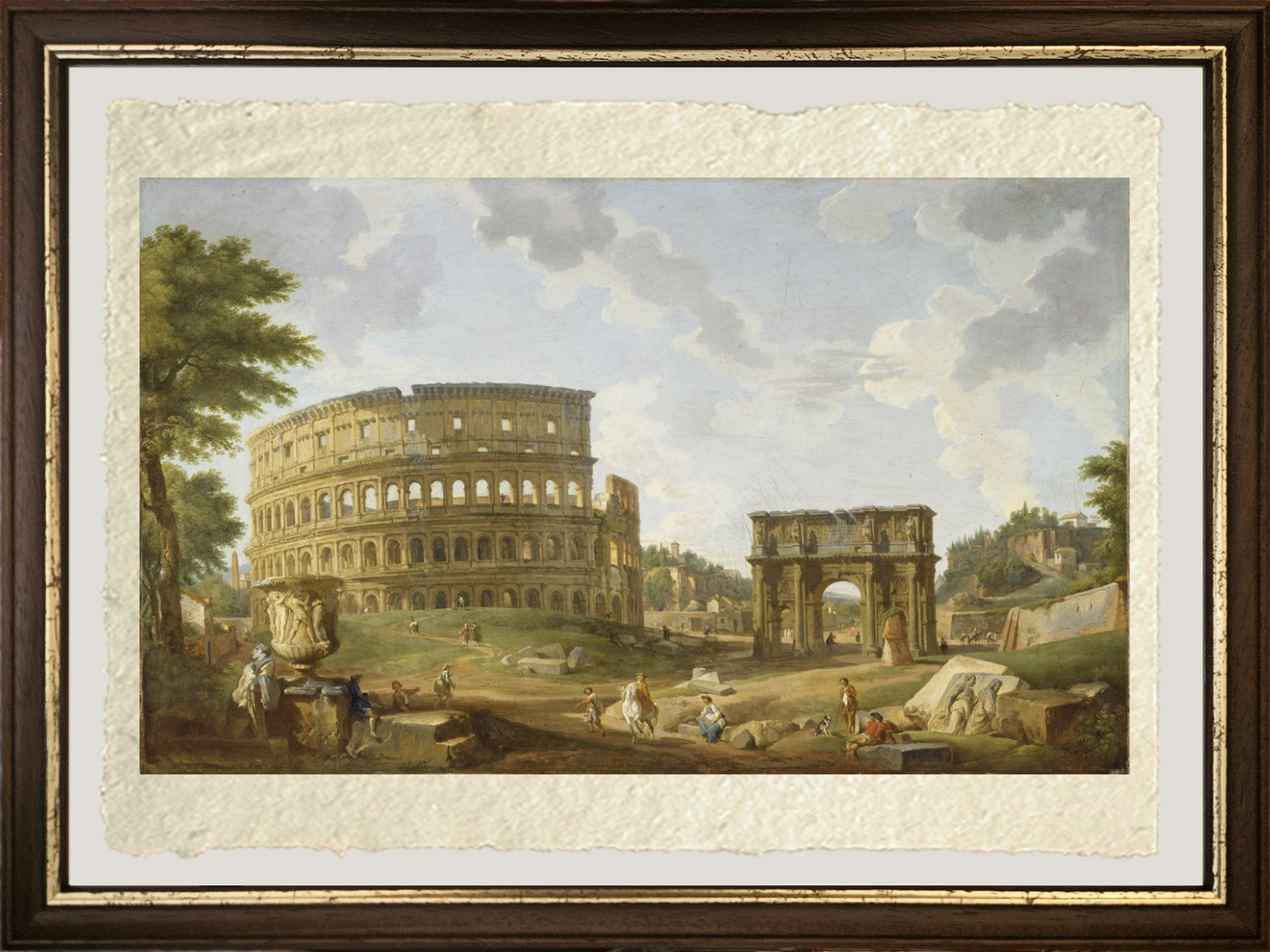 Veduta del Colosseo di Pannini cornice