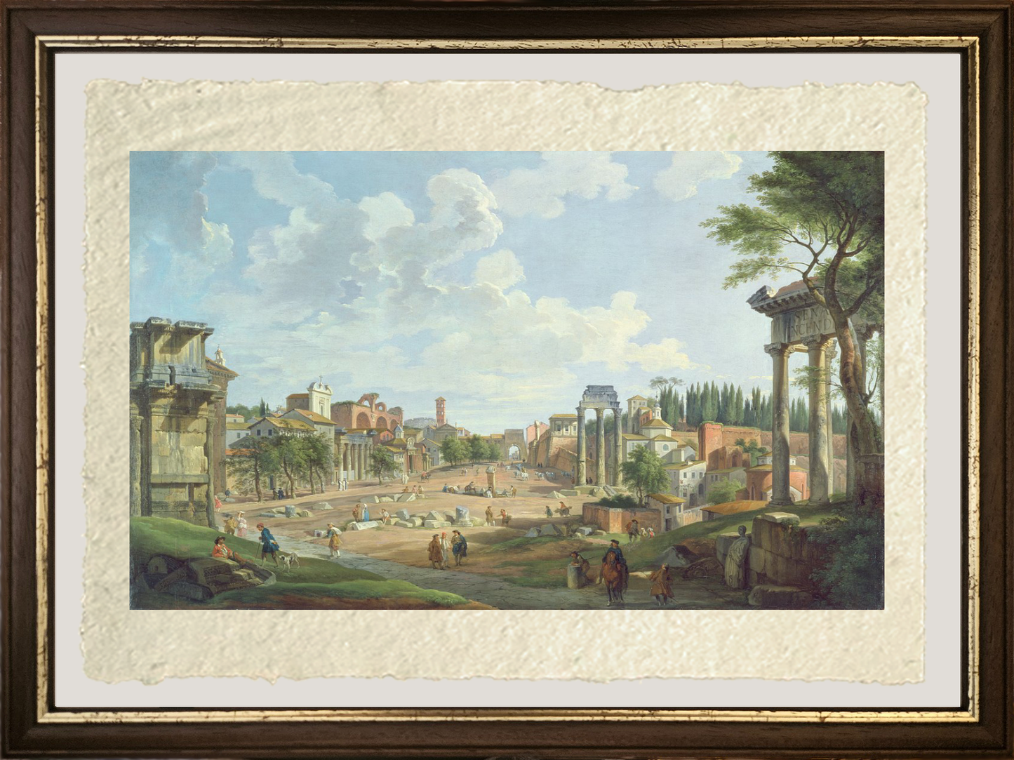 Veduta del Foro Romano di Pannini cornice