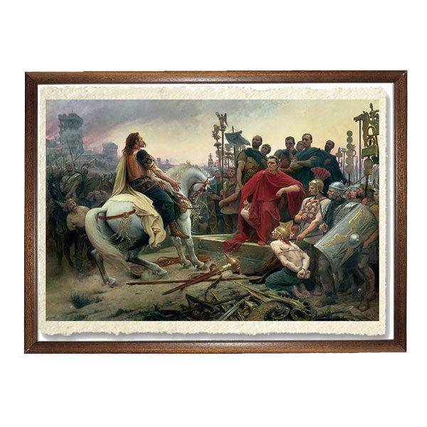 Vercingetorix Throws His Arms at Caesar's Feet by Lionel-Noël Royer, 1899