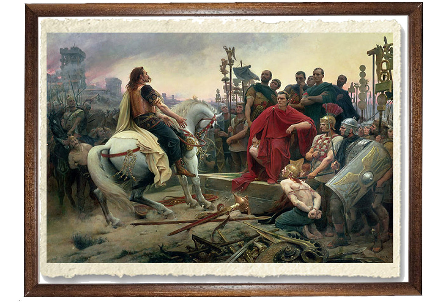 Vercingetorix Throws His Arms at Caesar's Feet by Lionel-Noël Royer, 1899