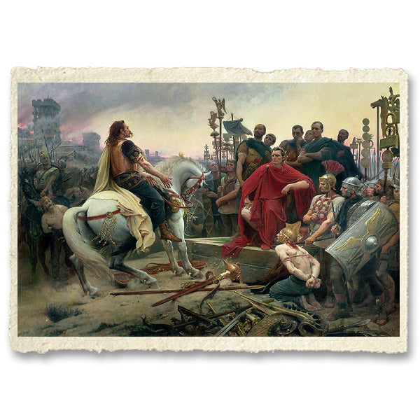 Vercingetorix Throws His Arms at Caesar's Feet by Lionel-Noël Royer, 1899