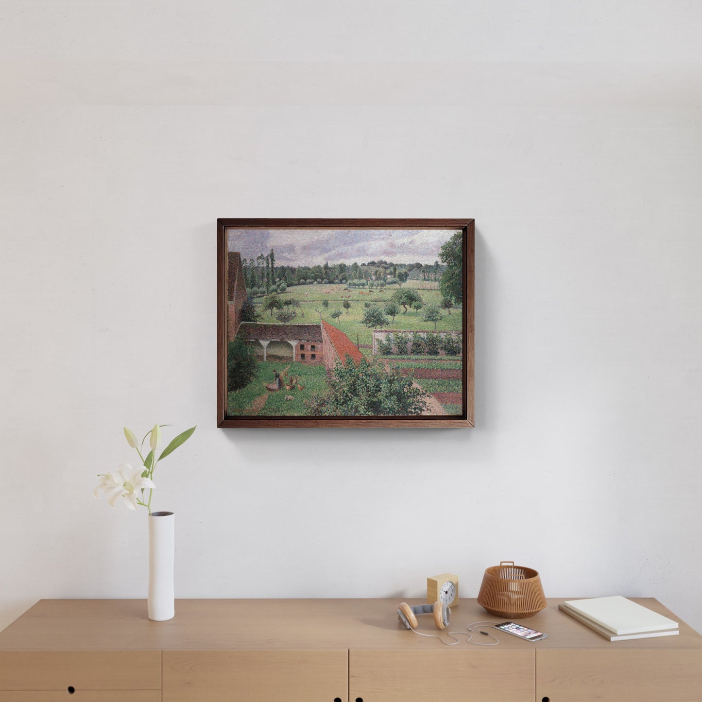 Vista dalla mia finestra in una giornata nuvolosa, Eragny di Camille Pissarro