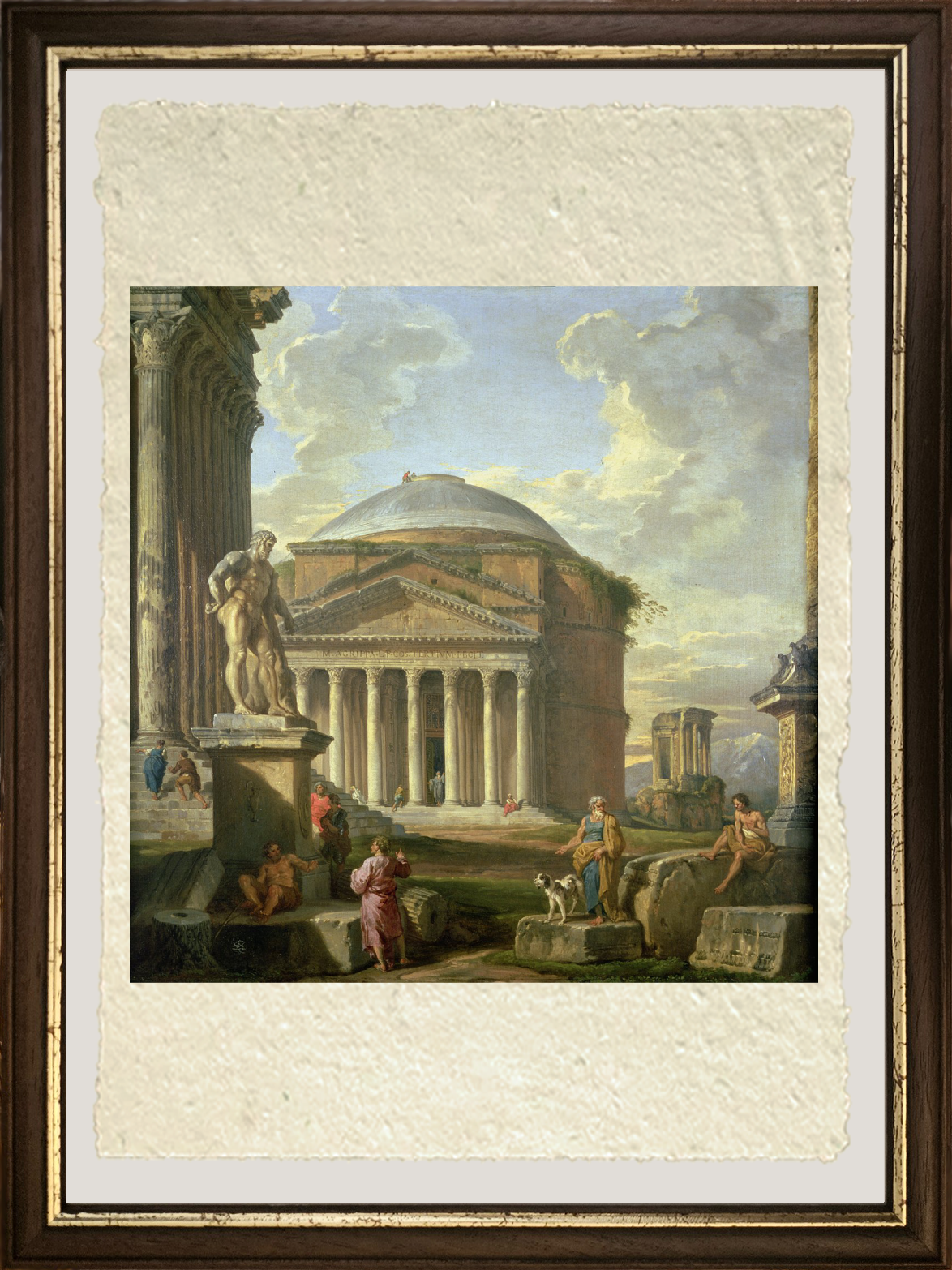 View of the Pantheon, the Farnese Hercules and other Roman Ruins by Giovanni Paolo Pannini