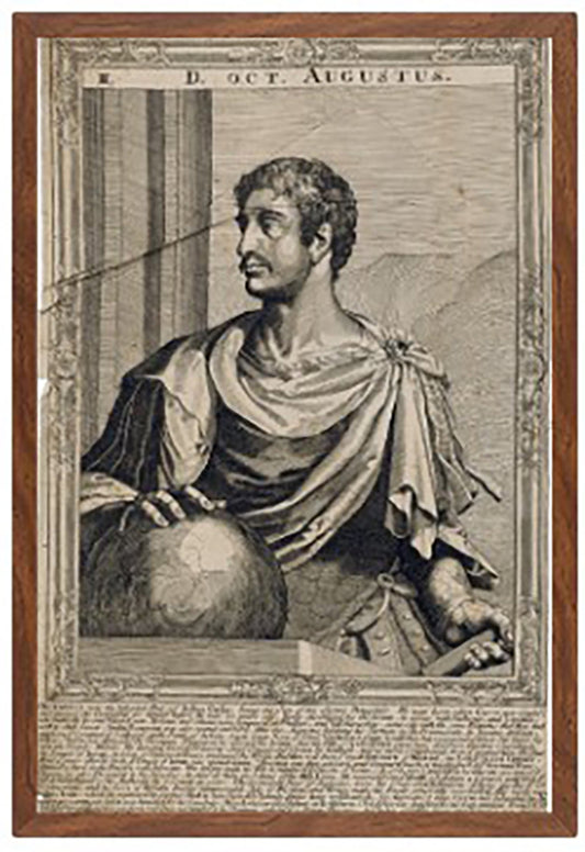 Augustus, emperor of Rome. Line engraving by A. Sadeler