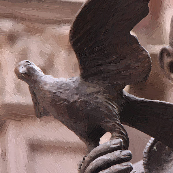 Statua di Papa Giovanni XXIII con colomba