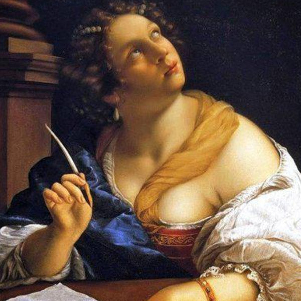Allegoria della retorica, Artemisia Gentileschi. Riproduzione carta Amalfi