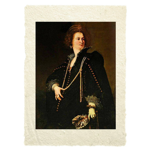 Portrait of a lady with a fan, Artemisia Gentileschi. Amalfi map reproduction