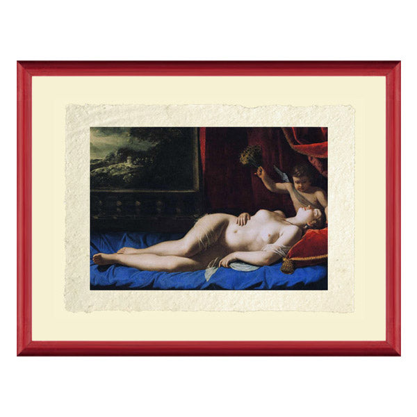 Sleeping Venus, Artemisia Gentileschi. Amalfi map reproduction
