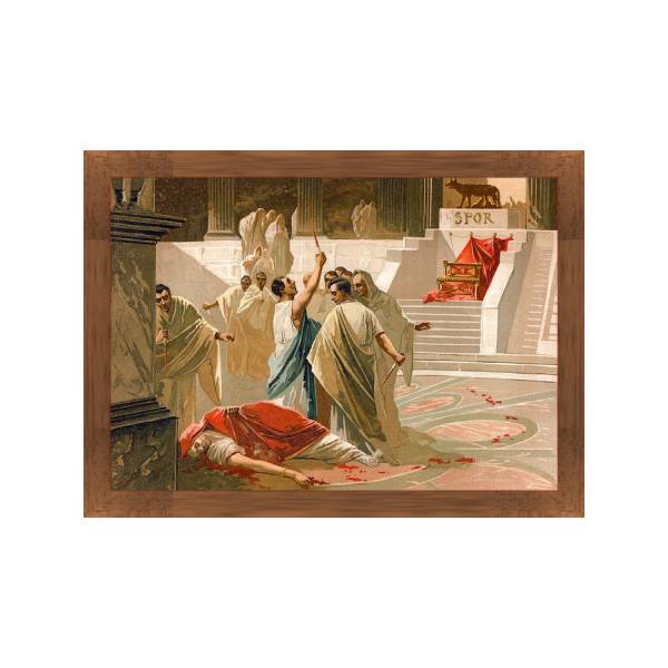 The assassination of Caesar, painting of the Spanish School