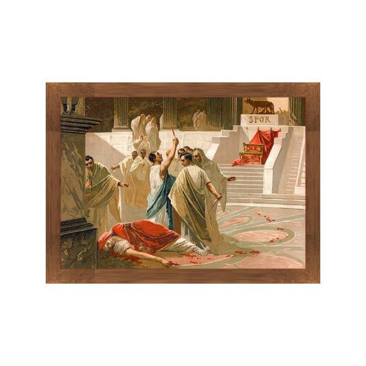 The assassination of Caesar, painting of the Spanish School