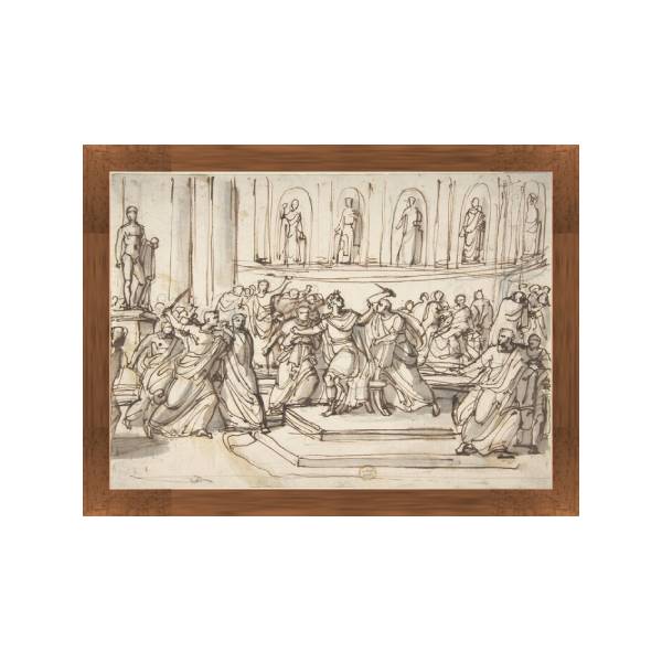 The assassination of Caesar by Vincenzo Camuccini, drawing