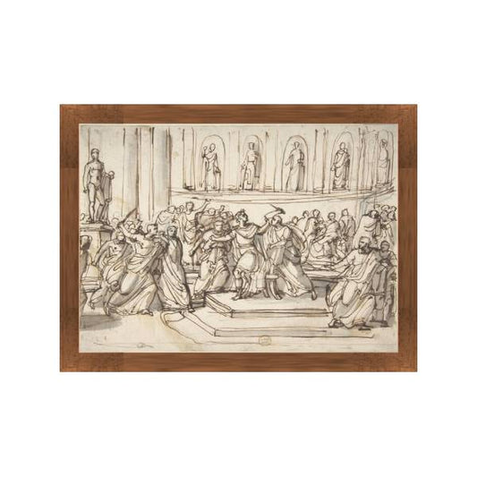 The assassination of Caesar by Vincenzo Camuccini, drawing
