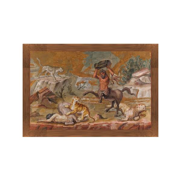Mosaic of the fight between Centaurs and Beasts