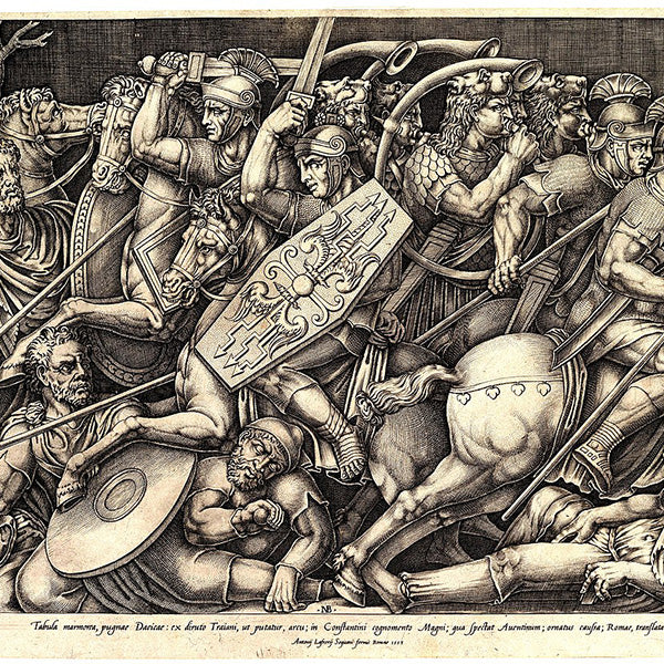 Roman soldiers fight against the Dacians