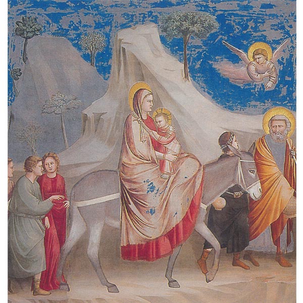 La fuga in Egitto di Giotto su pregiata carta Amalfi