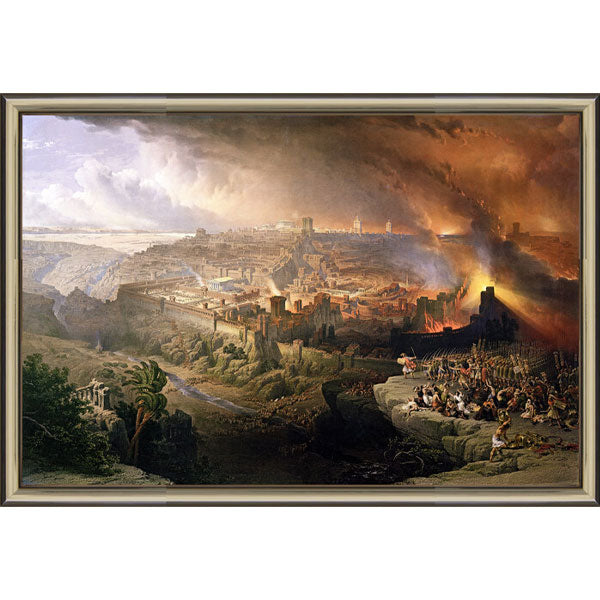 The siege and destruction of Jerusalem by the Romans under the command of Titus