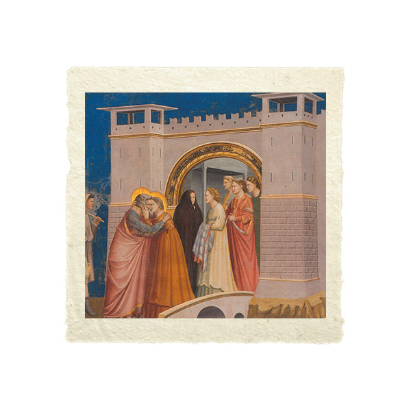 Meeting of Joachim and Anna at the Golden Gate, Giotto. Reproduction on Amalfi paper
