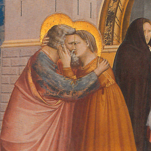 Meeting of Joachim and Anna at the Golden Gate, Giotto. Reproduction on Amalfi paper