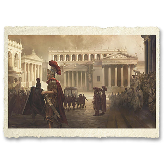 Senatori e Legionari in partenza per la battaglia