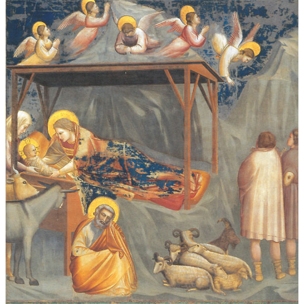 Nativity of Jesus by Giotto on refined Amalfi paper