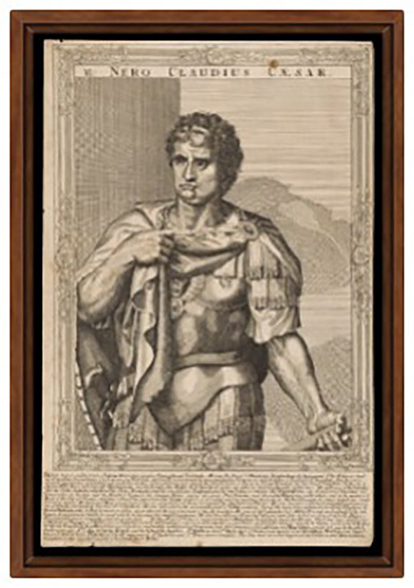 Nero, emperor of Rome. Line engraving by A. Sadeler