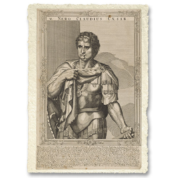 Nero, emperor of Rome. Line engraving by A. Sadeler