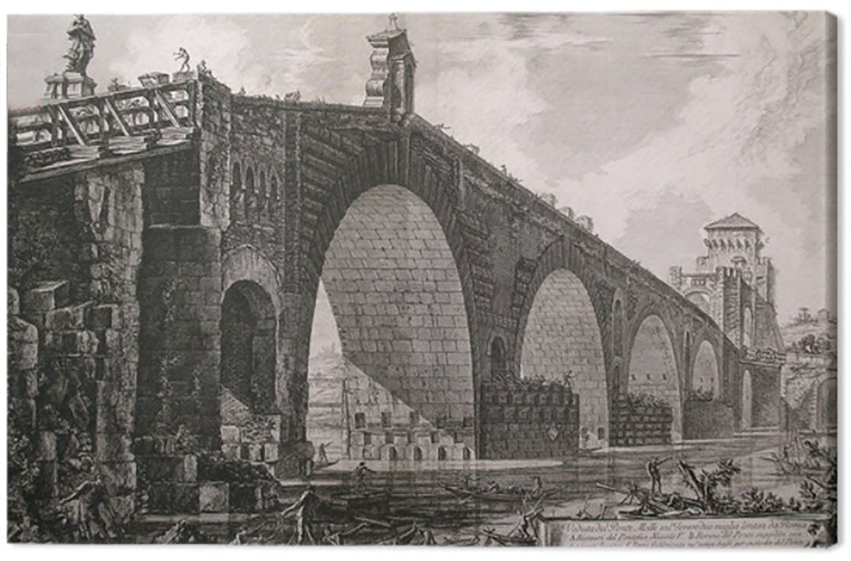 Milvian Bridge by Giovanni Battista Piranesi on refined Amalfi paper