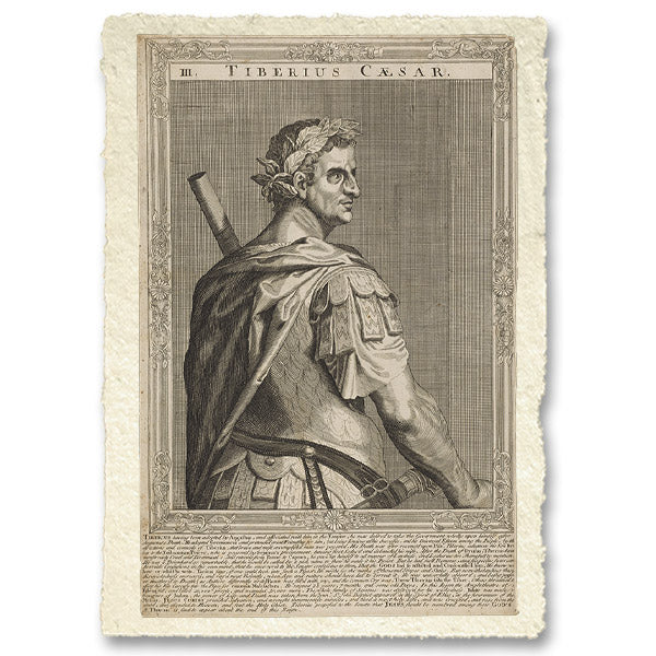 Tiberius, emperor of Rome. Line engraving by A. Sadeler