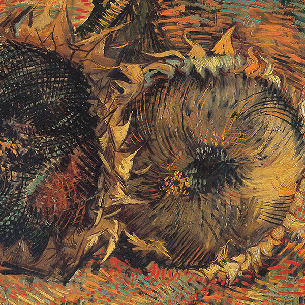 Still life with two sunflowers, Van Gogh. Reproduction