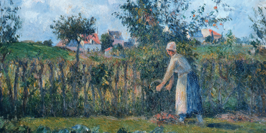 Donna nell’orto di Pissarro: la natura e la luce del quotidiano rivelata attraverso l’Impressionismo