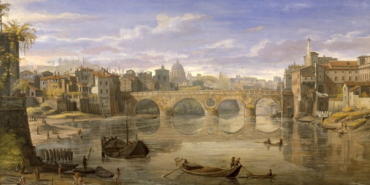 “Veduta Ponte Sisto, Roma” di Vanvitelli: la Città Eterna riflessa nella veduta urbana