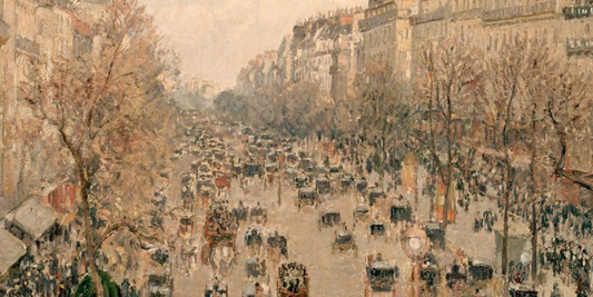 Boulevard Montmartre, effetto di sole al tramonto di Camille Pissarro tra vitalità e luce